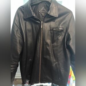 women's Massini Black Leather Jacket size large
